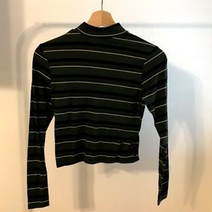 Vintage Striped Cropped Long Sleeve Top